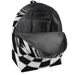 Black And White Hypnotic Illusion Print Backpack