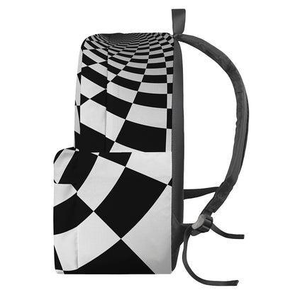 Black And White Hypnotic Illusion Print Backpack