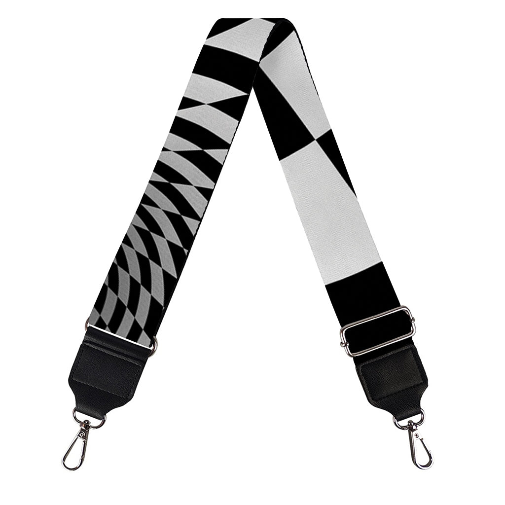 Black And White Hypnotic Illusion Print Bag Strap