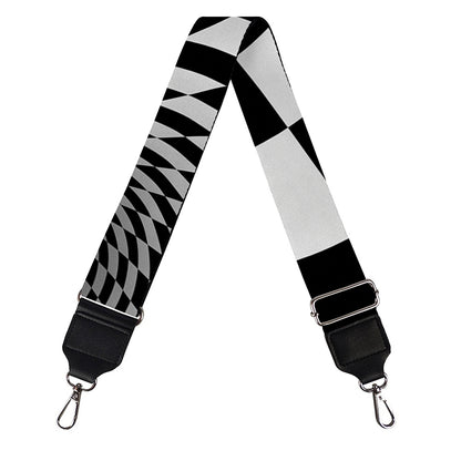 Black And White Hypnotic Illusion Print Bag Strap