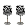 Black And White Hypnotic Illusion Print Bar Stool Covers