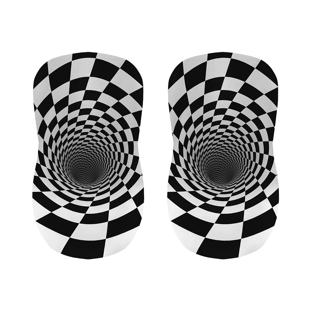Black And White Hypnotic Illusion Print Bar Stool Covers