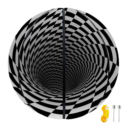 Black And White Hypnotic Illusion Print Basketball