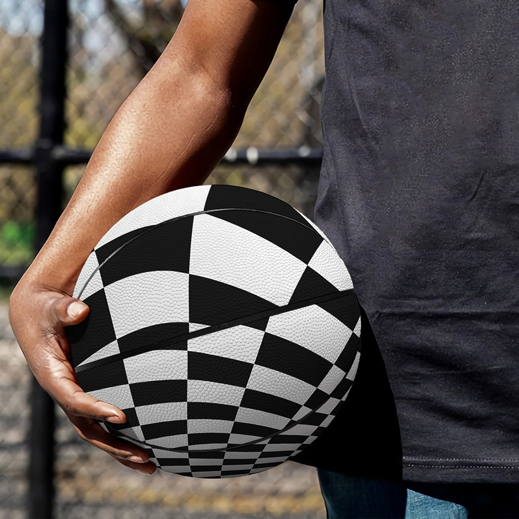 Black And White Hypnotic Illusion Print Basketball