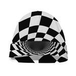Black And White Hypnotic Illusion Print Beanie