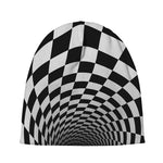 Black And White Hypnotic Illusion Print Beanie