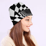 Black And White Hypnotic Illusion Print Beanie