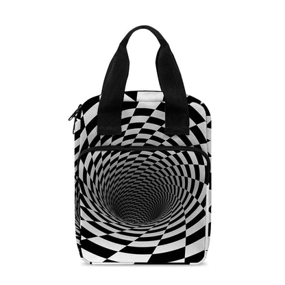 Black And White Hypnotic Illusion Print Bible Tote Bag