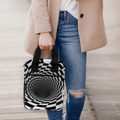 Black And White Hypnotic Illusion Print Bible Tote Bag