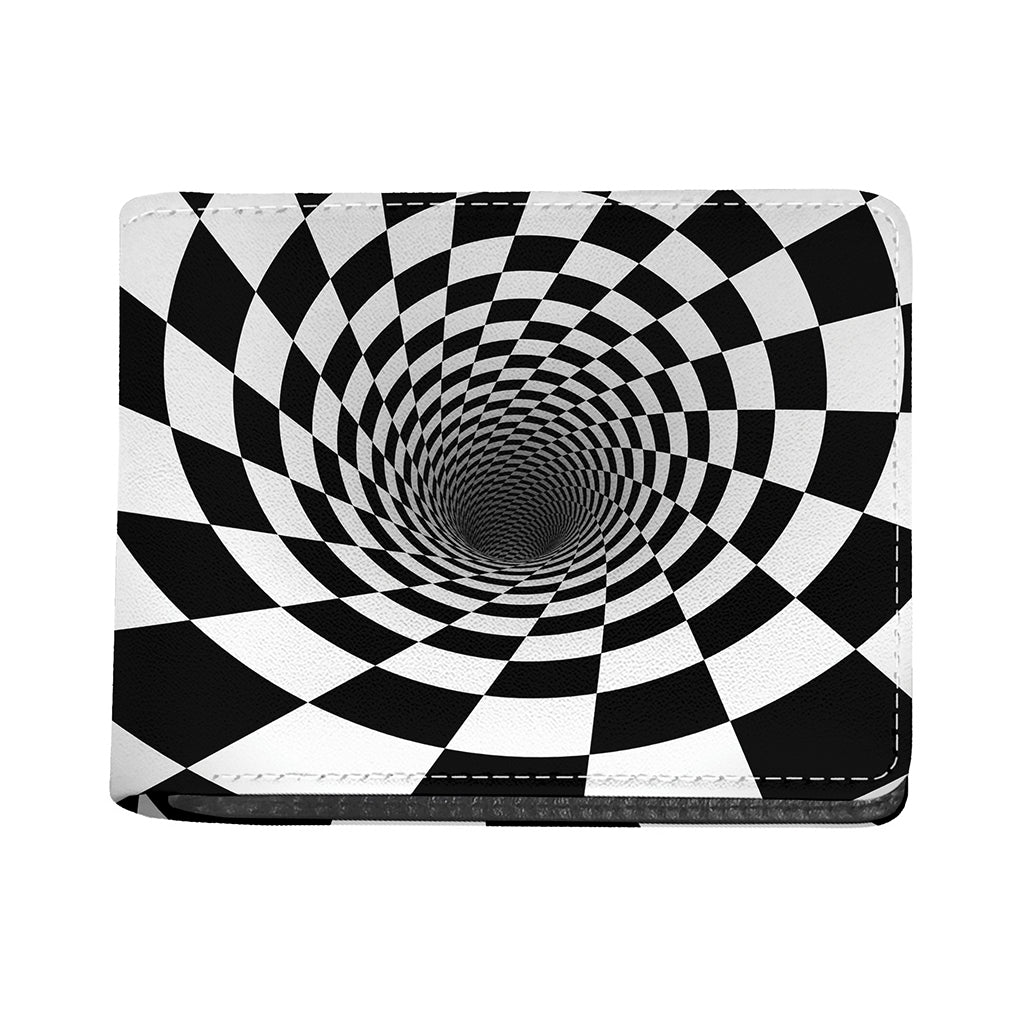 Black And White Hypnotic Illusion Print Bifold Wallet