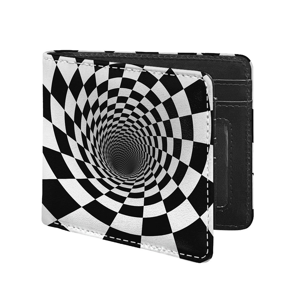 Black And White Hypnotic Illusion Print Bifold Wallet