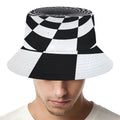 Black And White Hypnotic Illusion Print Bucket Hat