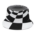 Black And White Hypnotic Illusion Print Bucket Hat