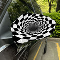 Black And White Hypnotic Illusion Print Car Side Mirror Covers