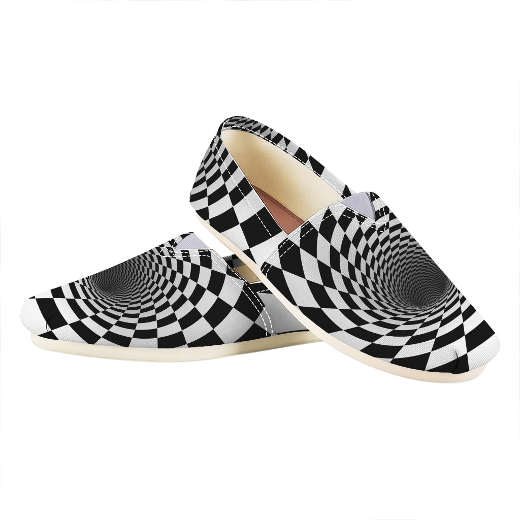 Black And White Hypnotic Illusion Print Casual Shoes
