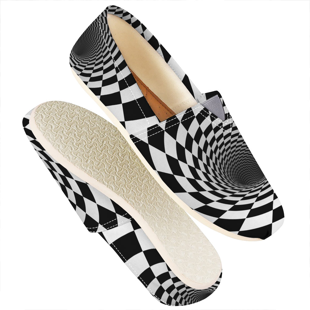 Black And White Hypnotic Illusion Print Casual Shoes