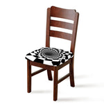 Black And White Hypnotic Illusion Print Chair Cushion Cover