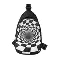 Black And White Hypnotic Illusion Print Sling Bag