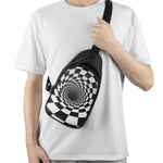 Black And White Hypnotic Illusion Print Chest Bag