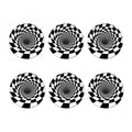 Black And White Hypnotic Illusion Print Coaster Set