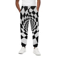 Black And White Hypnotic Illusion Print Cotton Sweatpants