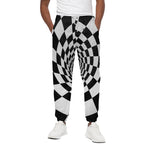 Black And White Hypnotic Illusion Print Cotton Pants