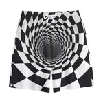 Black And White Hypnotic Illusion Print Cotton Shorts