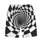Black And White Hypnotic Illusion Print Cotton Shorts