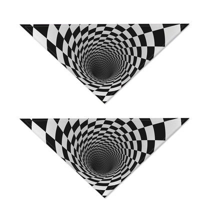 Black And White Hypnotic Illusion Print Dog Bandana