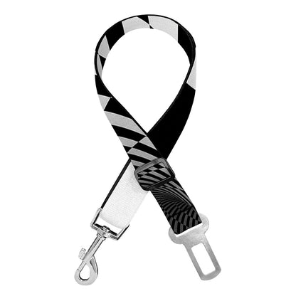 Black And White Hypnotic Illusion Print Dog Seat Belt