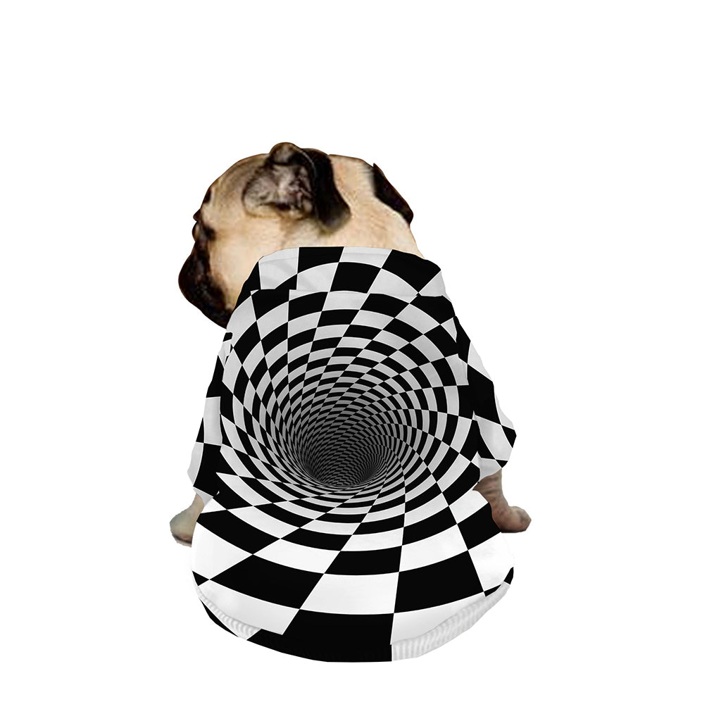 Black And White Hypnotic Illusion Print Dog Zip Up Jacket