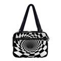 Black And White Hypnotic Illusion Print Double Strap Bible Bag