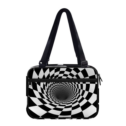 Black And White Hypnotic Illusion Print Double Strap Bible Bag