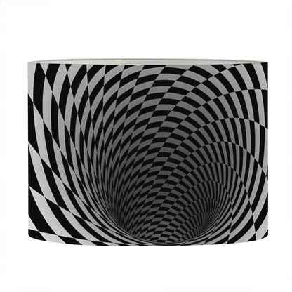 Black And White Hypnotic Illusion Print Drum Lamp Shade