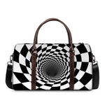Black And White Hypnotic Illusion Print Duffle Bag