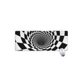 Black And White Hypnotic Illusion Print Extended Mouse Pad