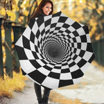 Black And White Hypnotic Illusion Print Foldable Umbrella