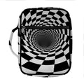 Black And White Hypnotic Illusion Print Front Pocket Bible Bag