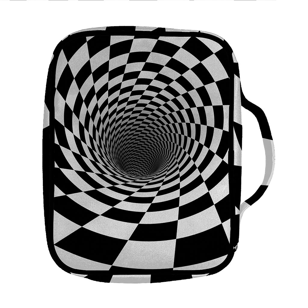 Black And White Hypnotic Illusion Print Front Pocket Bible Bag