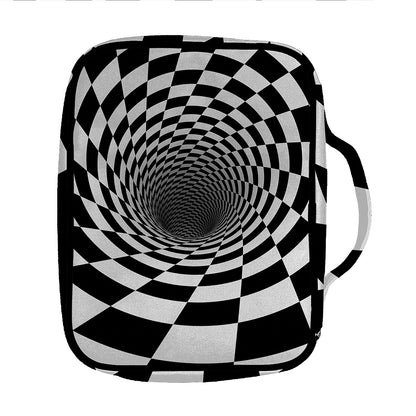 Black And White Hypnotic Illusion Print Front Pocket Bible Bag