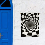 Black And White Hypnotic Illusion Print Garden Flag