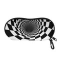Black And White Hypnotic Illusion Print Glasses Case