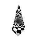 Black And White Hypnotic Illusion Print Hand Towel