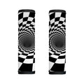 Black And White Hypnotic Illusion Print Handle Covers
