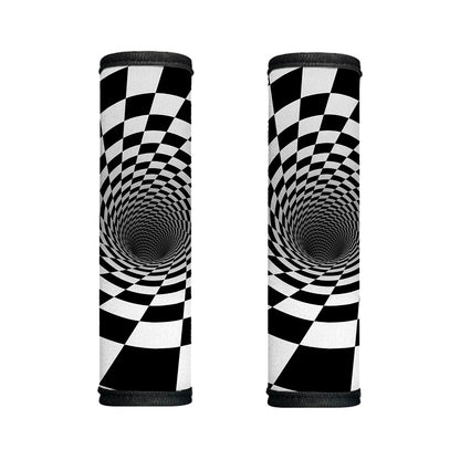 Black And White Hypnotic Illusion Print Handle Covers