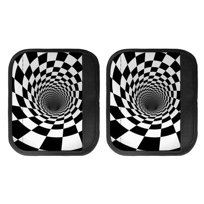 Black And White Hypnotic Illusion Print Handle Covers