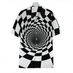 Black And White Hypnotic Illusion Print Hawaiian Shirt