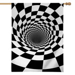 Black And White Hypnotic Illusion Print House Flag