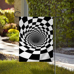 Black And White Hypnotic Illusion Print House Flag