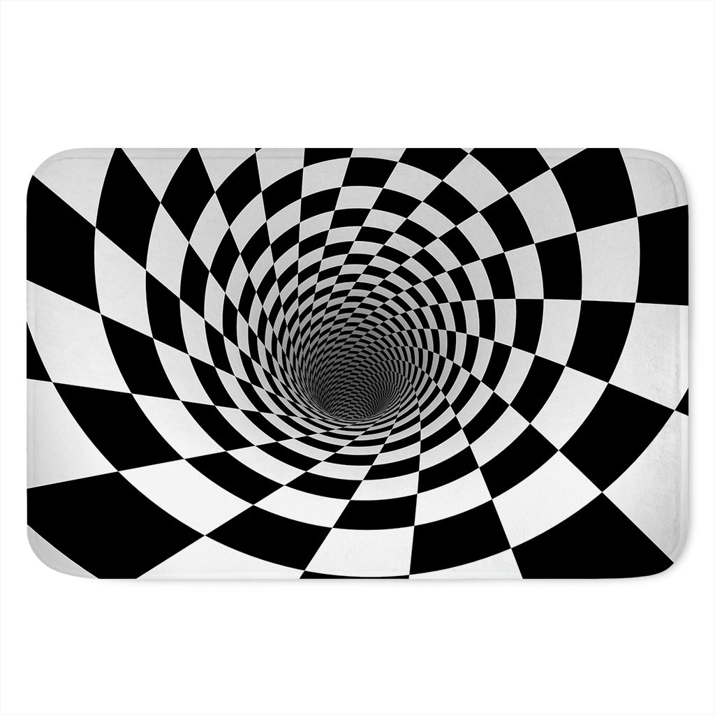 Black And White Hypnotic Illusion Print Indoor Door Mat